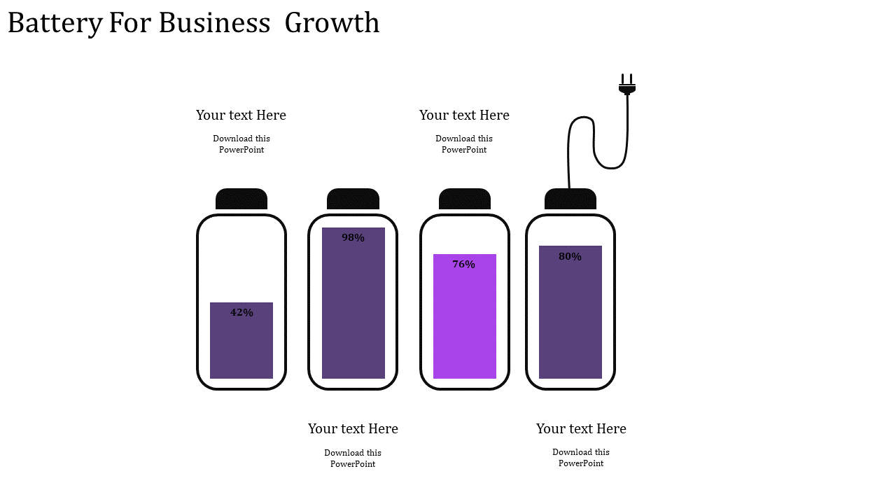 business strategy template-Battery For Business Growth-4-Purple